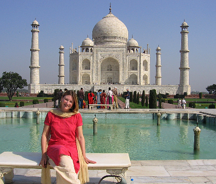 Mariellen at the Taj Mahal, India