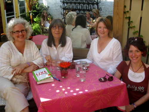 Janice, Evelyn, Mariellen and  Nora at tea