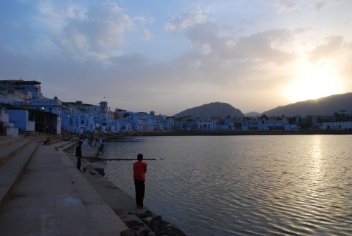 Sunrise at sacred Pushkar Lake, Rajasthan