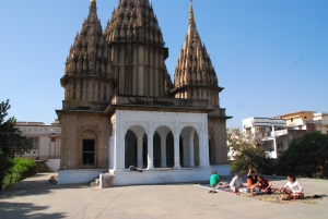 Yoga class at temple in Benares