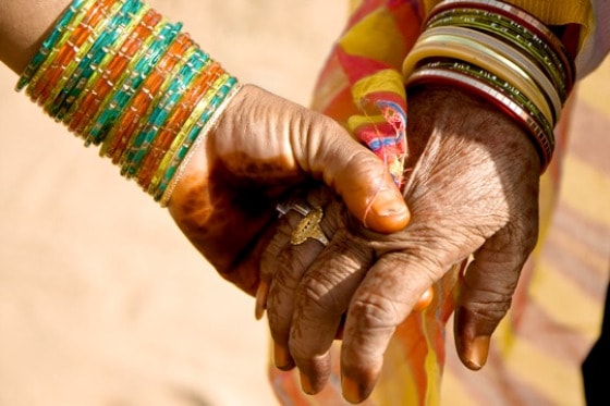 women wearing Indian jewelry in Rajasthan, India