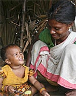 woman and child in India, from UNICEF India website