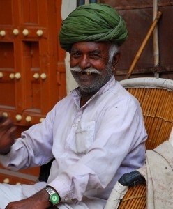 photograph of turban wearer in Pushkar, Rajasthan, India