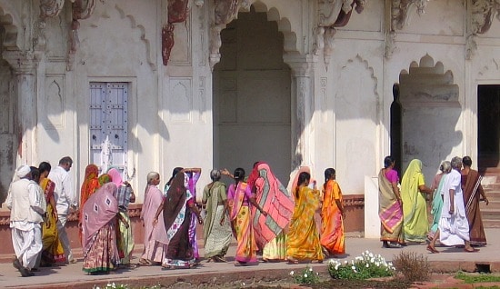In the zenana, Agra, India
