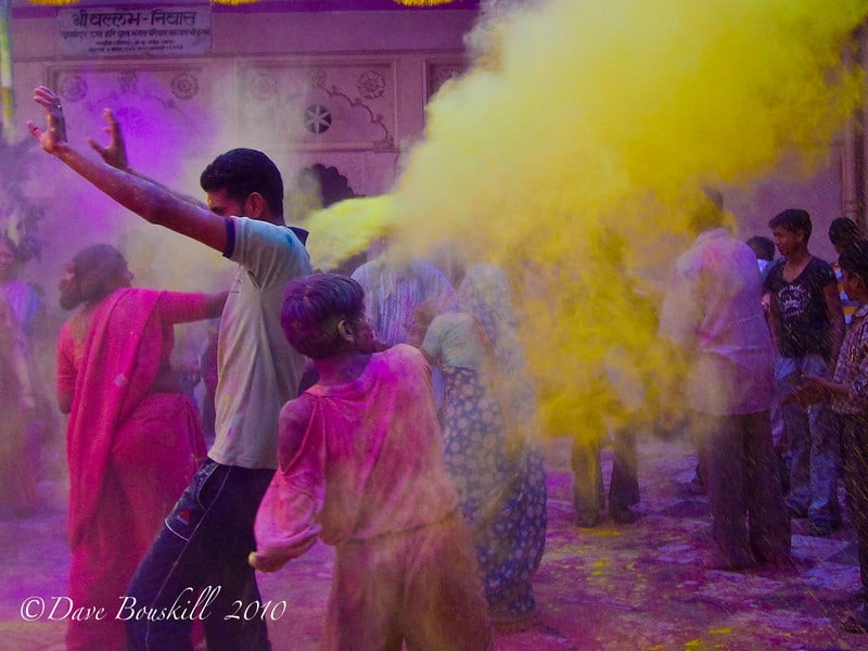 photograph of people playing Holi, India by Dave Bouskill