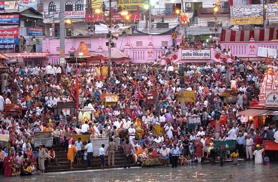 Photo of Har-ki-Pauri, Haridwar, India during aarti, Kumbh Mela 2010