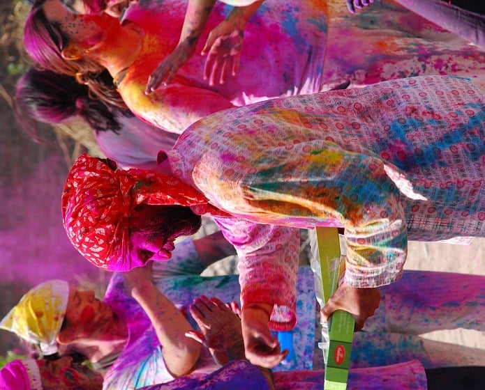 At Yoga Ashram in Rishikesh during Holi