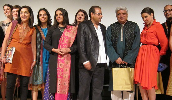 Photograph of Shabana Azmi, Javed Akhtar, Ajay Virmani and Lisa Ray at Royal Ontario Museum IIFA event