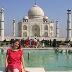 Photograph of Mariellen Ward at the Taj Mahal, India 2006