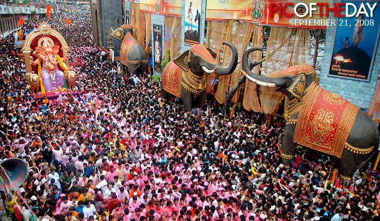 Photograph of Ganesh Chaturthi in Mumbai, India from TheFirstPost.co.uk
