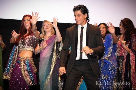 SRK dance 1 550 Shahrukh Khan and me dancing on stage at RaOne premiere in Toronto. Photo by Andrew Adams of Katha Images.