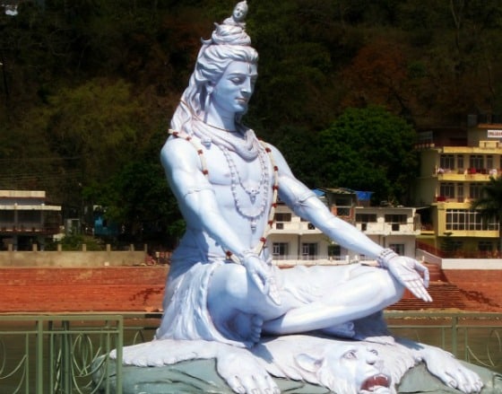 Shiva statue on the Ganga (Ganges) in Rishikesh, India