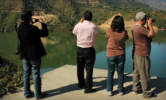 CM group backside Travel bloggers at Club Mahindra ConClay in Kanatal, India