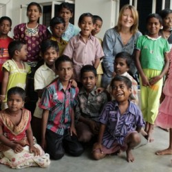 Holding hands with children in need TDH CORE children's homes in Tiruvannamalai
