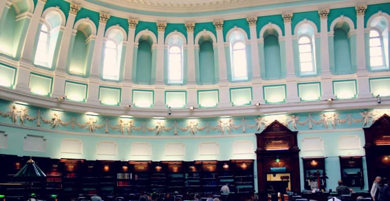 The reading room at the National Library of Ireland, Dublin