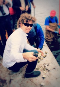 Patrick McMurray at Raspberry Point Oyster Farm, PEI