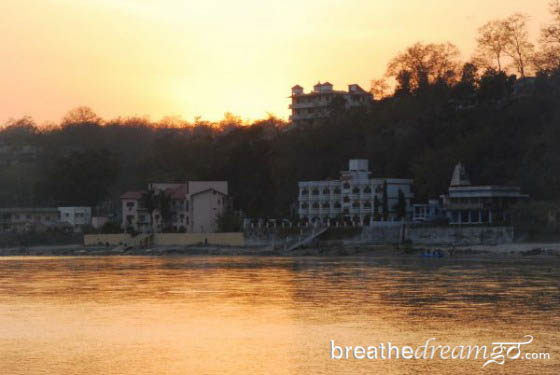Sunset on the Ganga in Rishikesh India