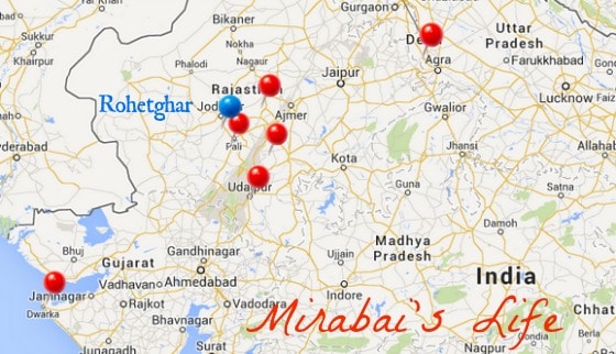 map Rajasthan Mirabai India