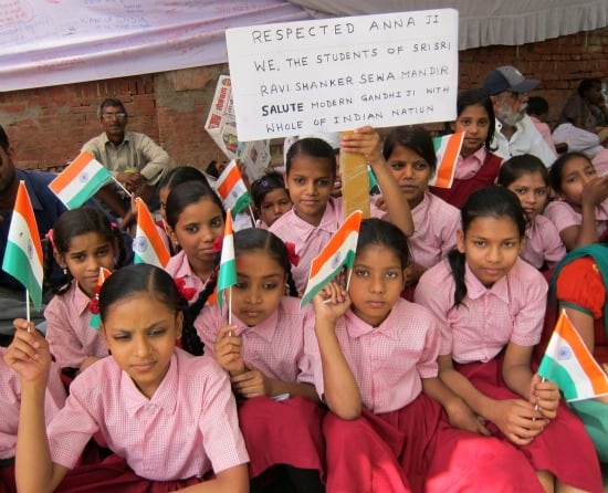 Anna Hazare anti-corruption protest, April 8, 2011 in New Delhi, India