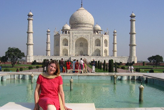 Photograph of Mariellen Ward at the Taj Mahal, India 2006