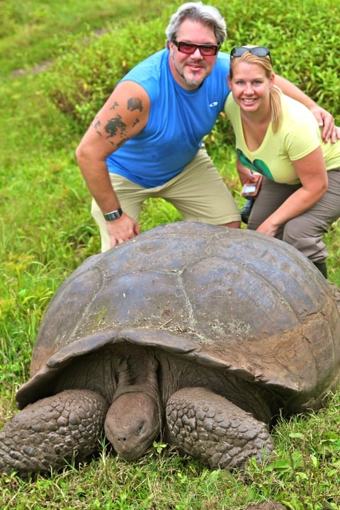 Bret Love and Mary Gabbett of GreenGlobalTravel in the Galapagos Islands