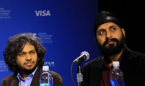 Indian film directors Anand Gandhi and Manjeet Singh at TIFF