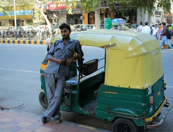 Autorickshaw driver in Janpath, Delhi, India