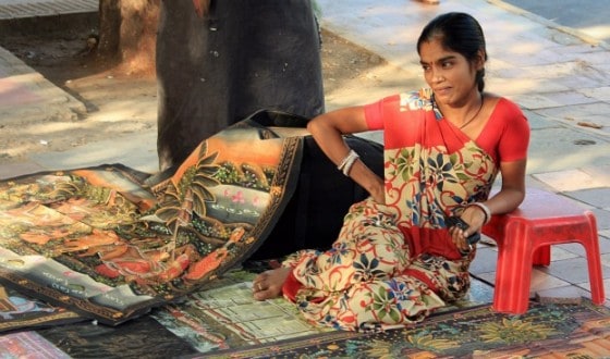 On the street in Janpath Bazaar, Delhi India