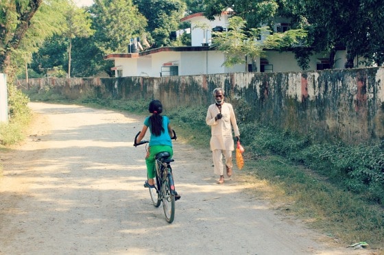 On the road to Raiwala Village, outside Aurovalley Ashram, India