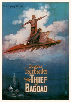 The Thief of Baghdad poster: A flying carpet. Flying Emirates to India