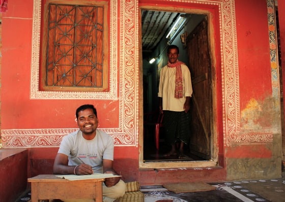 artist Raghurajpur village rural Odisha India palm leaf