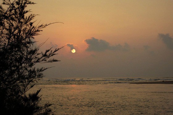 sunrise on the beach in Odisha India