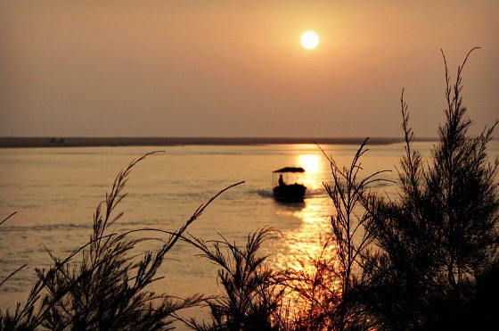sunset on the beach in Odisha India