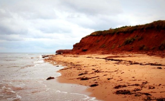 Red cliffs of Prince Edward Island Canada