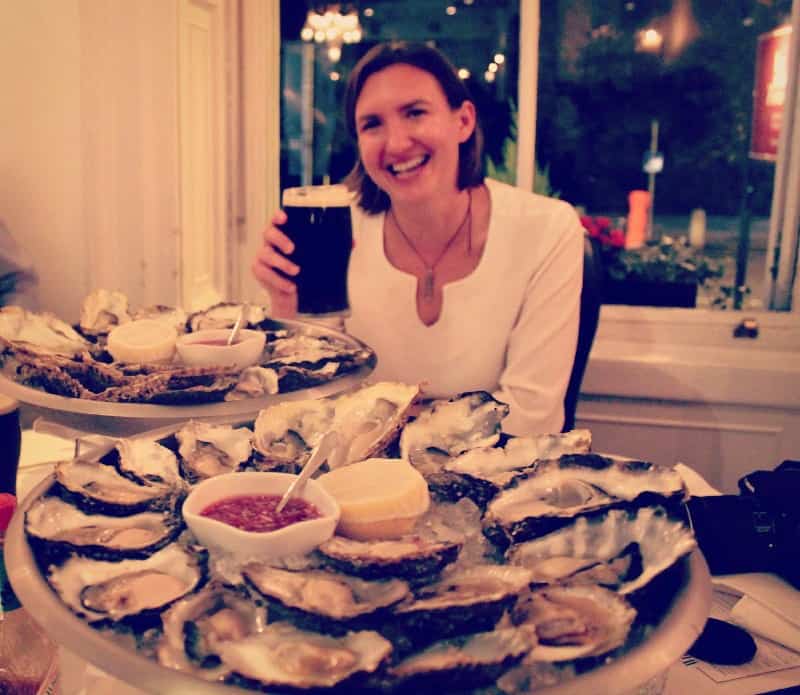 Audrey of Uncornered Market at Cliff House Oyster Bar in Dublin, Ireland.