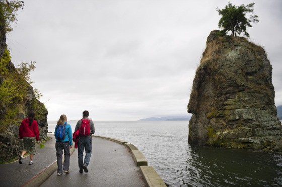 Walking the seawall, Stanley Park, Vancouver.