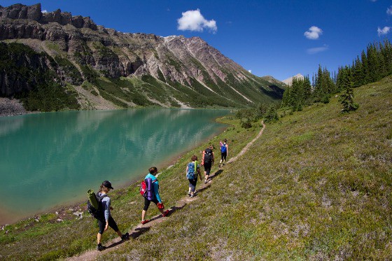 Hiking a mountain trail in western Canada. Photo courtesy Canada Keep Exploring.