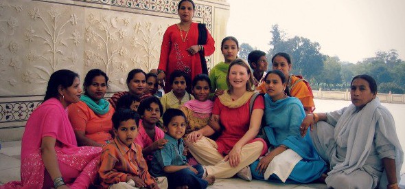 Mariellen at the Taj Mahal