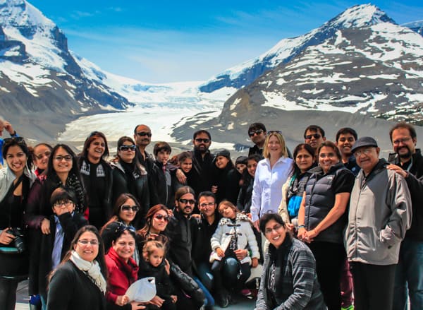 Lunch with travellers from India at the Glacier Adventure Centre