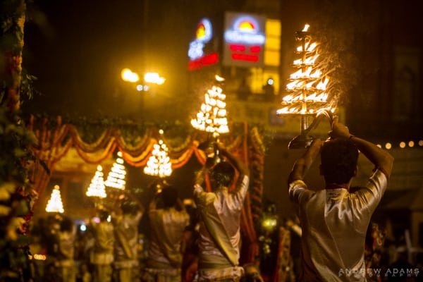 Buddhist Conclave 2014, India, Varanasi, aarti