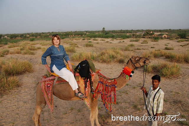 On camel safari in Rajasthan