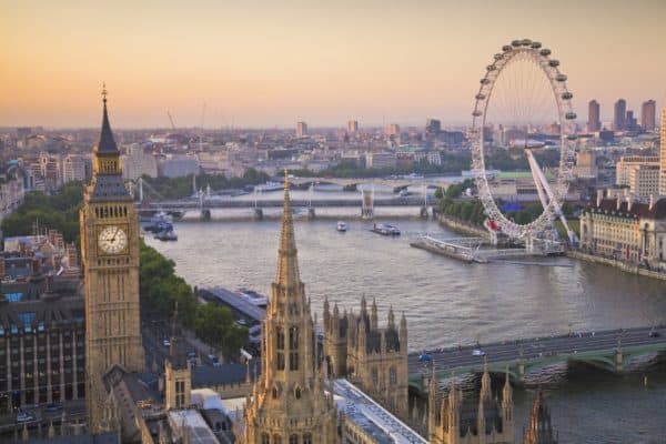London, England, United Kingdom, Great Britain. skyline, London eye, Parliament Buildings, Big Ben