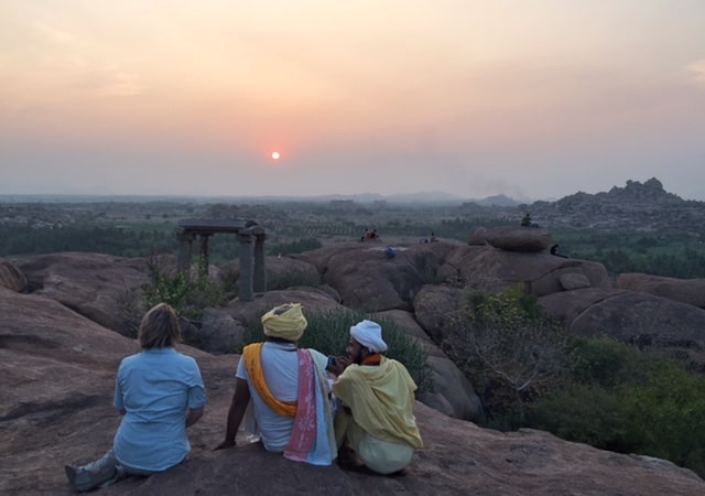 Hampi, sunset, India, travel, women, woman