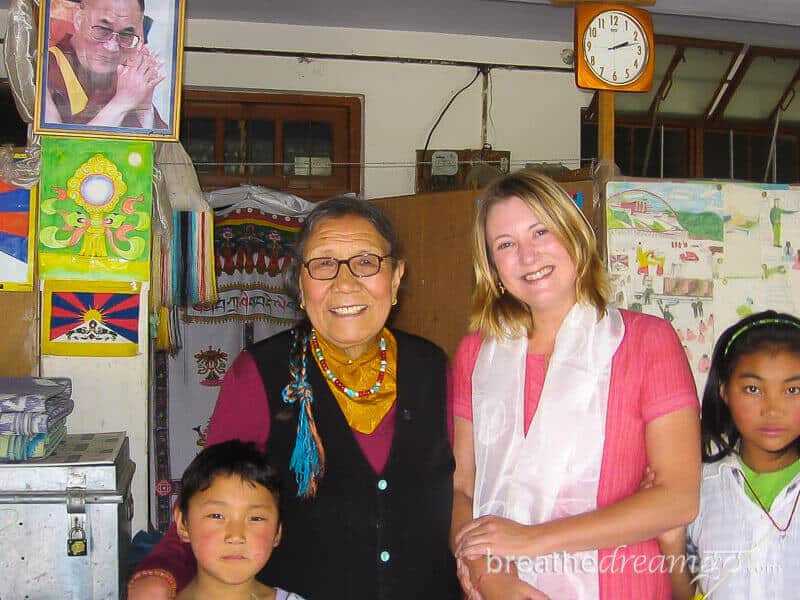 Mariellen Ward volunteering in Dharamsala and advocating child welfare and ethical tourism 