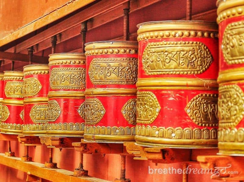 Prayer wheels in Ladakh, India