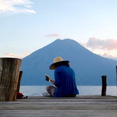 Travel writer Shivya Nath, Lake Atitlan, Guatemala