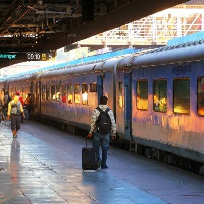 Indian train at Indian railway platform