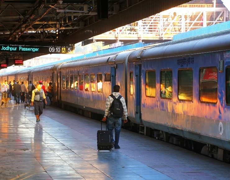 Indian train at Indian railway platform