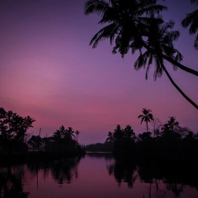 Evening on the Kumarakom Backwaters, Kerala.