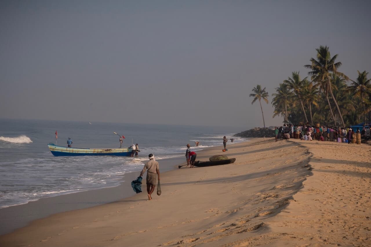 Fishermen on Marari Beach, Kerala